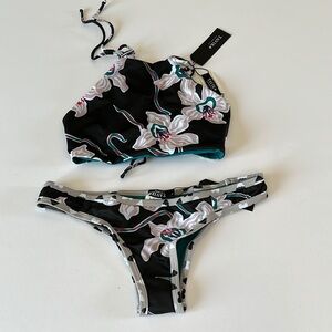 Tavik Black and White Floral Bikini